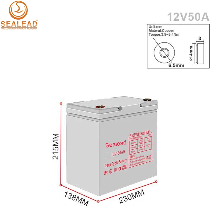 12V 50ah Solar Battery Charging 12V 50ah Lead Acid Battery for Electric Vehicle and Solar Systems