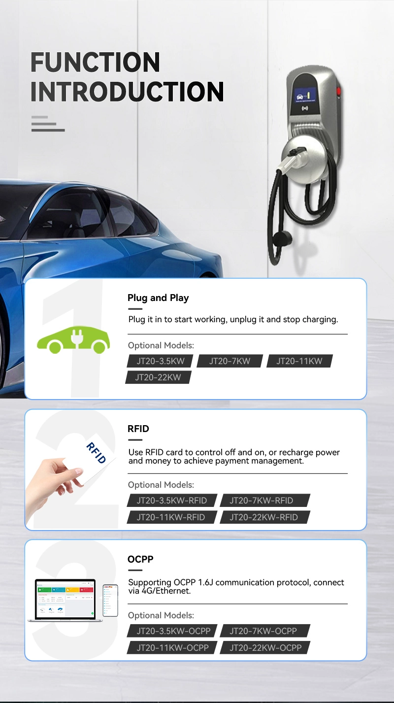 Manufacture Direct Supply Smart Intelligent Wallbox 7kw EV Charger on Discount