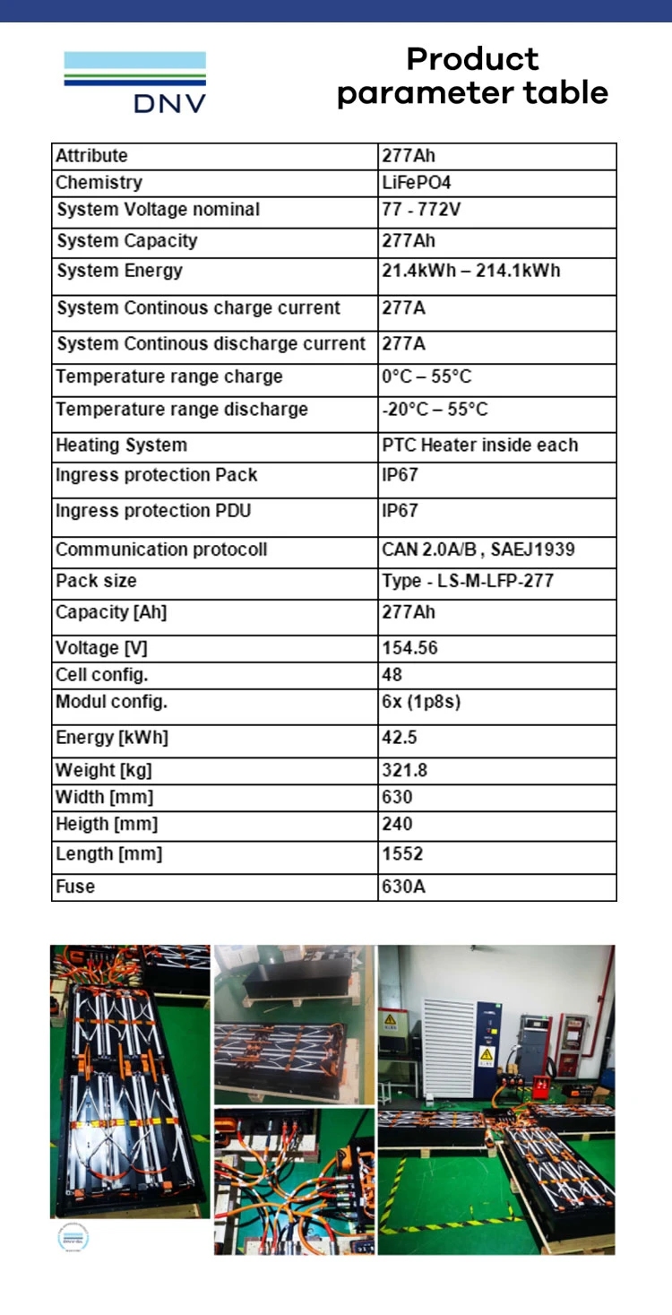 154.56V 277ah (277Ah 1P48S) LiFePO4 (LFP) Certified Lithium Ion Battery Pack for Truck, Marine, Vessel, Construction Machinery, Material Handling Machine