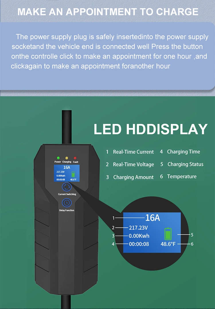 Oraako Household Home Level 2 7kw 11kw J1772 Type 1 Type 2 Electric Car Mobile Fast Ocpp AC EV Charger Pile Charging Station Portable EV Charger